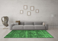 Machine Washable Persian Emerald Green Traditional Rug, wshtr1918emgrn