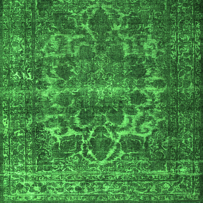 Round Machine Washable Persian Green Traditional Area Rugs, wshtr1918grn