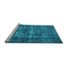 Sideview of Machine Washable Persian Light Blue Traditional Rug, wshtr1918lblu