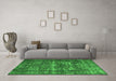 Machine Washable Persian Green Traditional Area Rugs in a Living Room,, wshtr1918grn