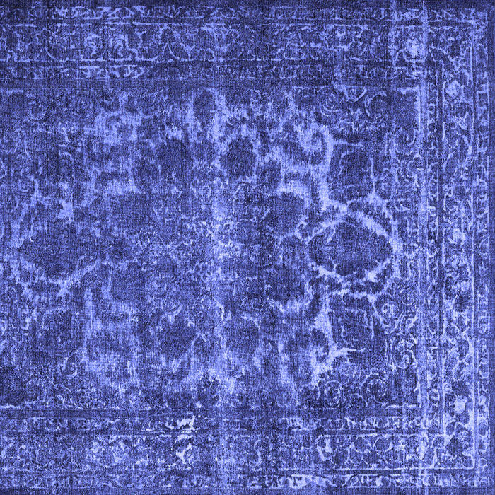 Square Machine Washable Persian Blue Traditional Rug, wshtr1918blu