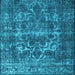 Square Machine Washable Persian Light Blue Traditional Rug, wshtr1918lblu