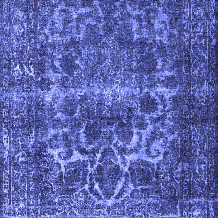Machine Washable Persian Blue Traditional Rug, wshtr1918blu