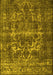Machine Washable Persian Yellow Traditional Rug, wshtr1918yw