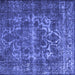 Square Persian Blue Traditional Rug, tr1918blu