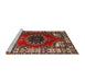 Sideview of Machine Washable Traditional Saffron Red Rug, wshtr1919