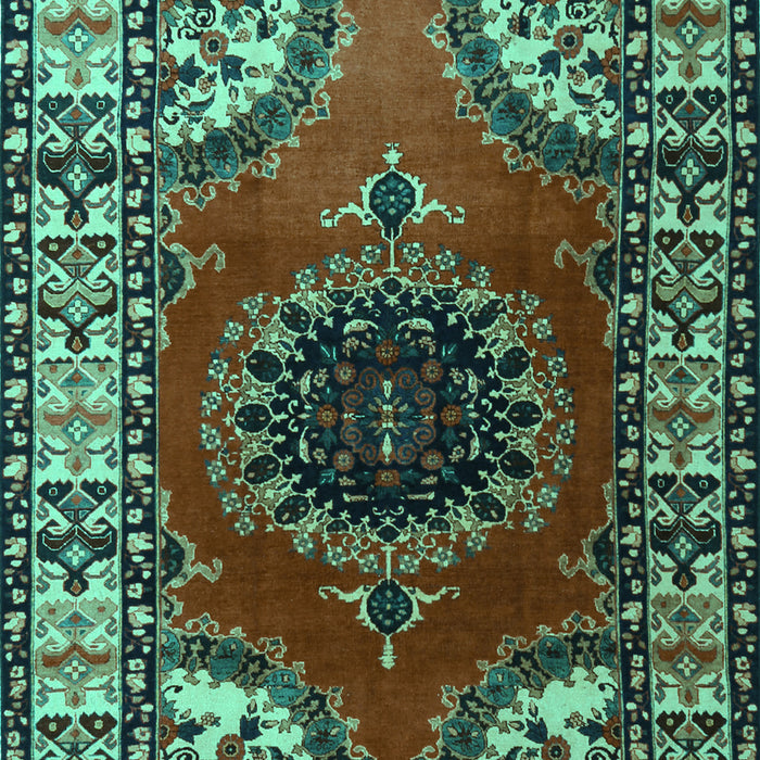 Medallion Turquoise Traditional Rug, tr1919turq