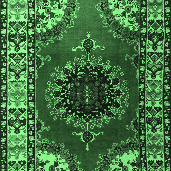 Medallion Emerald Green Traditional Rug, tr1919emgrn