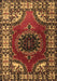 Machine Washable Medallion Brown Traditional Rug, wshtr1919brn