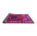 Sideview of Medallion Pink Traditional Rug, tr1919pnk