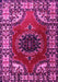 Machine Washable Medallion Pink Traditional Rug, wshtr1919pnk