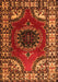 Serging Thickness of Machine Washable Medallion Orange Traditional Area Rugs, wshtr1919org