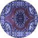 Round Medallion Blue Traditional Rug, tr1919blu