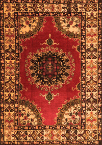 Medallion Orange Traditional Rug, tr1919org