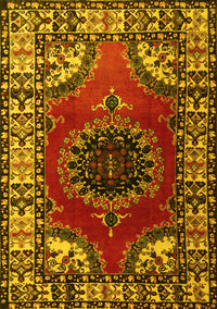 Medallion Yellow Traditional Rug, tr1919yw