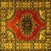 Square Medallion Yellow Traditional Rug, tr1919yw