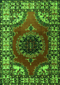 Medallion Green Traditional Rug, tr1919grn