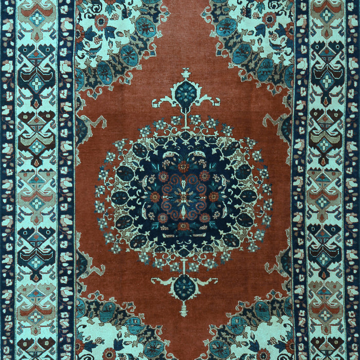 Medallion Light Blue Traditional Rug, tr1919lblu