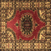 Square Medallion Brown Traditional Rug, tr1919brn