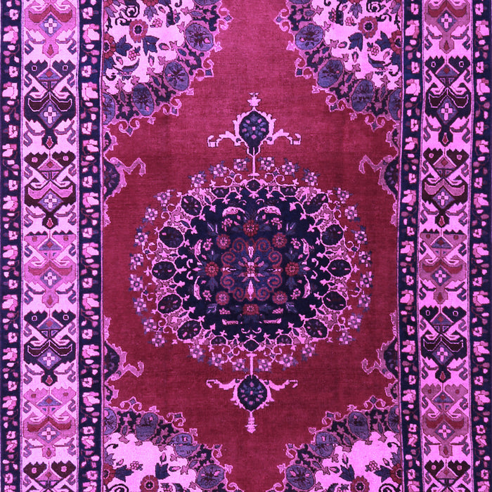 Machine Washable Medallion Purple Traditional Area Rugs, wshtr1919pur