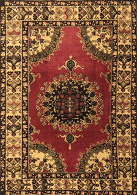 Medallion Brown Traditional Rug, tr1919brn