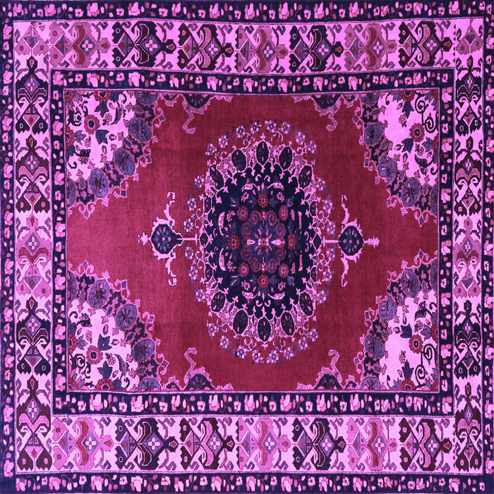 Square Medallion Purple Traditional Rug, tr1919pur