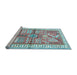 Sideview of Machine Washable Animal Light Blue Traditional Rug, wshtr191lblu