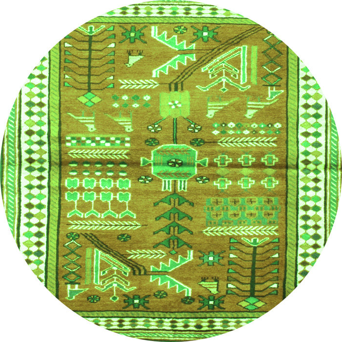 Square Animal Green Traditional Rug, tr191grn