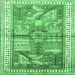 Square Animal Emerald Green Traditional Rug, tr191emgrn