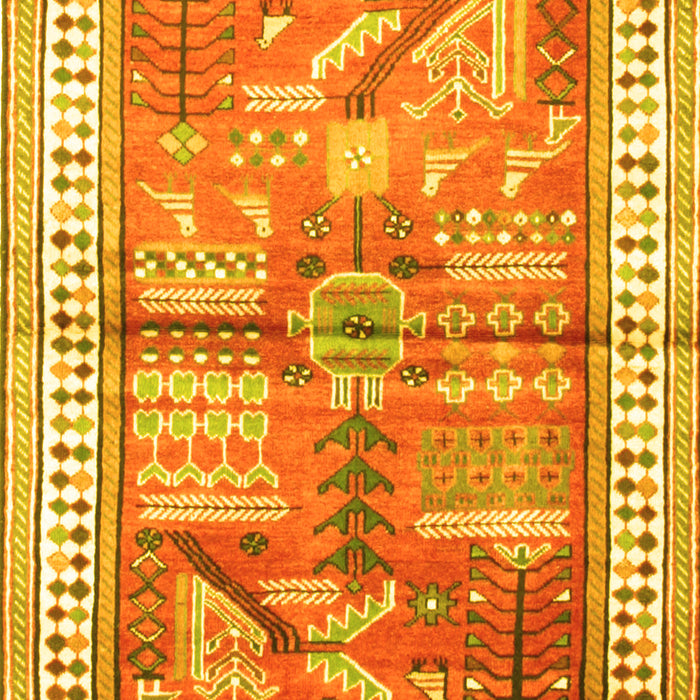 Animal Yellow Traditional Rug, tr191yw