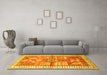 Machine Washable Animal Yellow Traditional Rug in a Living Room, wshtr191yw