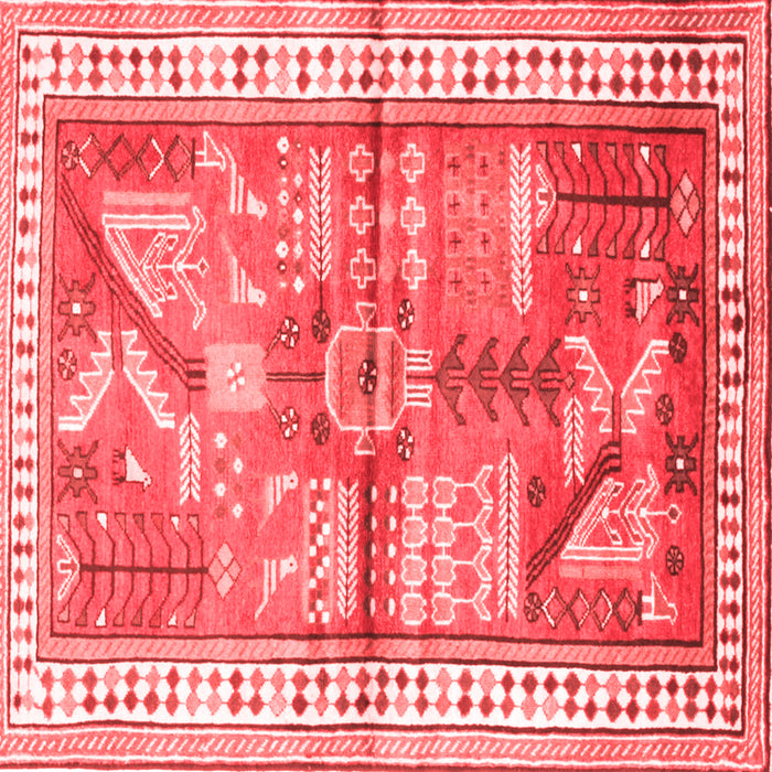 Machine Washable Animal Red Traditional Rug, wshtr191red