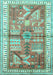 Machine Washable Animal Turquoise Traditional Area Rugs, wshtr191turq