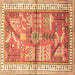 Square Animal Brown Traditional Rug, tr191brn