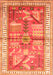 Serging Thickness of Machine Washable Animal Orange Traditional Area Rugs, wshtr191org