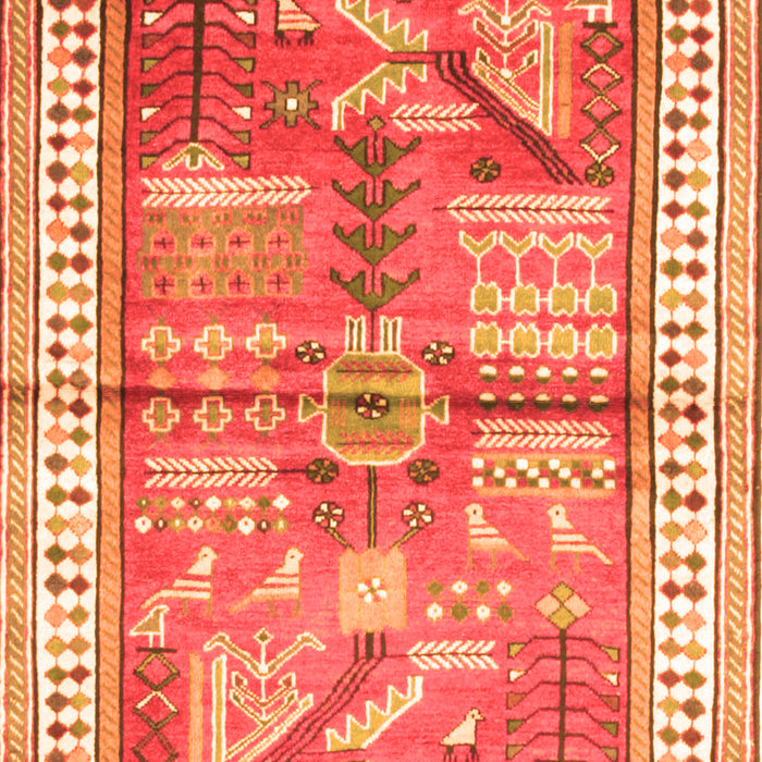 Serging Thickness of Machine Washable Animal Orange Traditional Area Rugs, wshtr191org