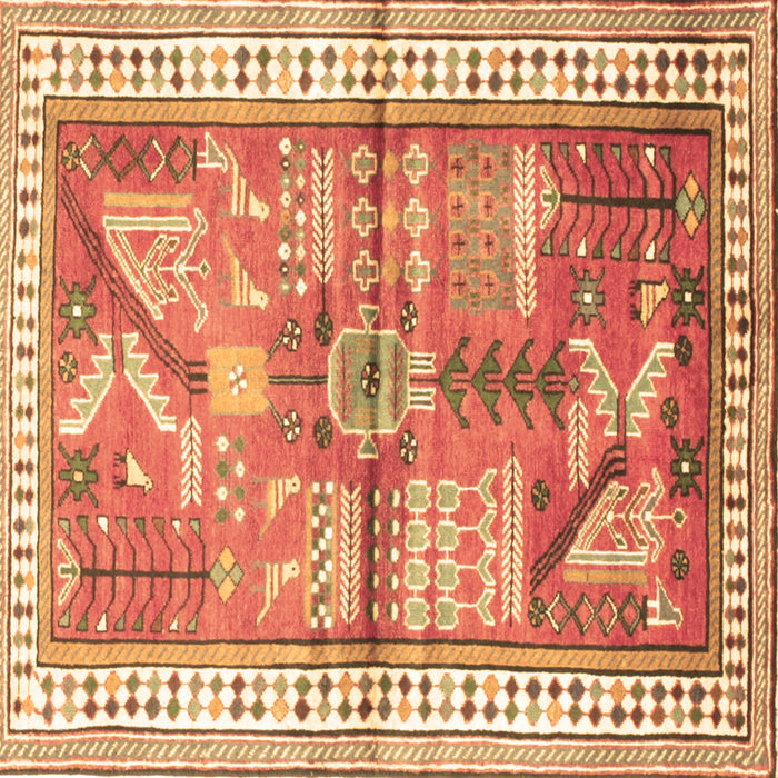 Square Machine Washable Animal Brown Traditional Rug, wshtr191brn