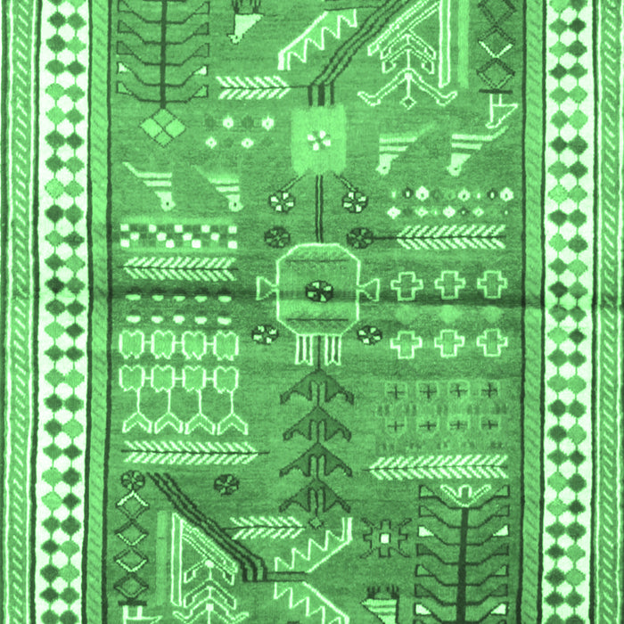 Machine Washable Animal Emerald Green Traditional Area Rugs, wshtr191emgrn