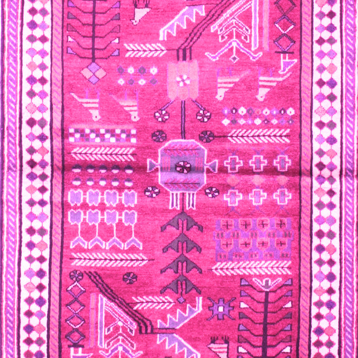 Machine Washable Animal Pink Traditional Rug, wshtr191pnk