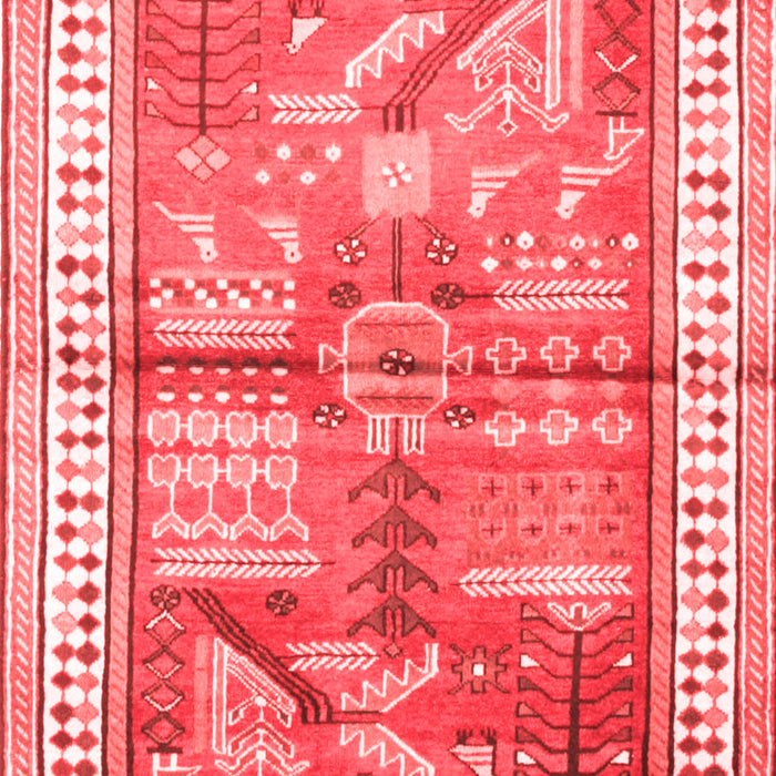 Machine Washable Animal Red Traditional Rug, wshtr191red