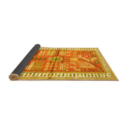 Sideview of Animal Yellow Traditional Rug, tr191yw