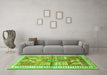 Machine Washable Animal Green Traditional Area Rugs in a Living Room,, wshtr191grn