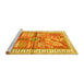 Sideview of Machine Washable Animal Yellow Traditional Rug, wshtr191yw