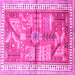 Square Machine Washable Animal Pink Traditional Rug, wshtr191pnk