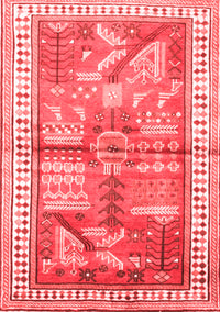 Animal Red Traditional Rug, tr191red