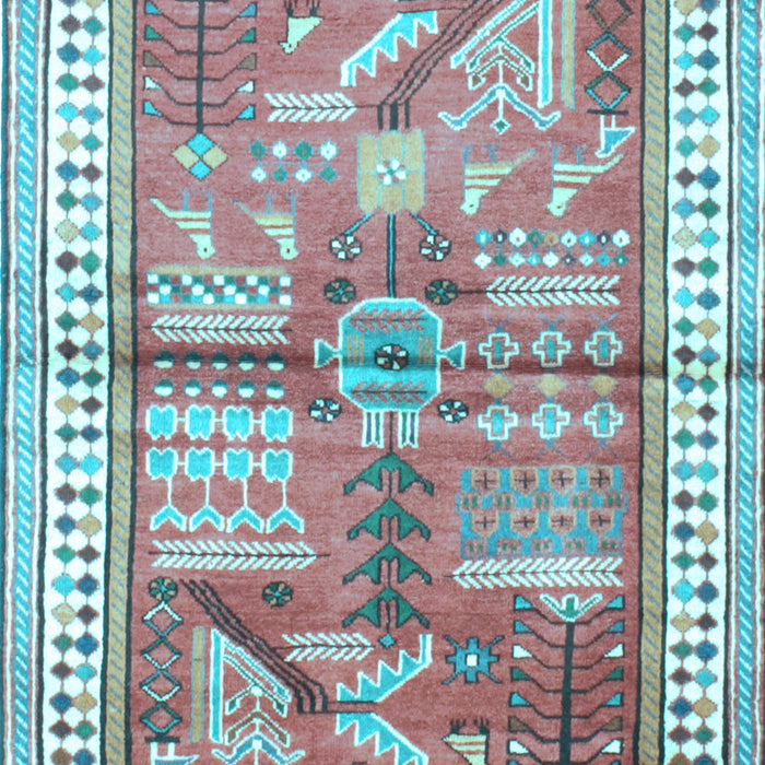 Machine Washable Animal Light Blue Traditional Rug, wshtr191lblu