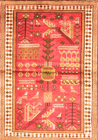 Animal Orange Traditional Rug, tr191org