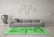 Machine Washable Animal Emerald Green Traditional Area Rugs in a Living Room,, wshtr191emgrn