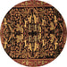 Round Animal Brown Traditional Rug, tr1920brn