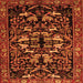 Serging Thickness of Animal Orange Traditional Rug, tr1920org